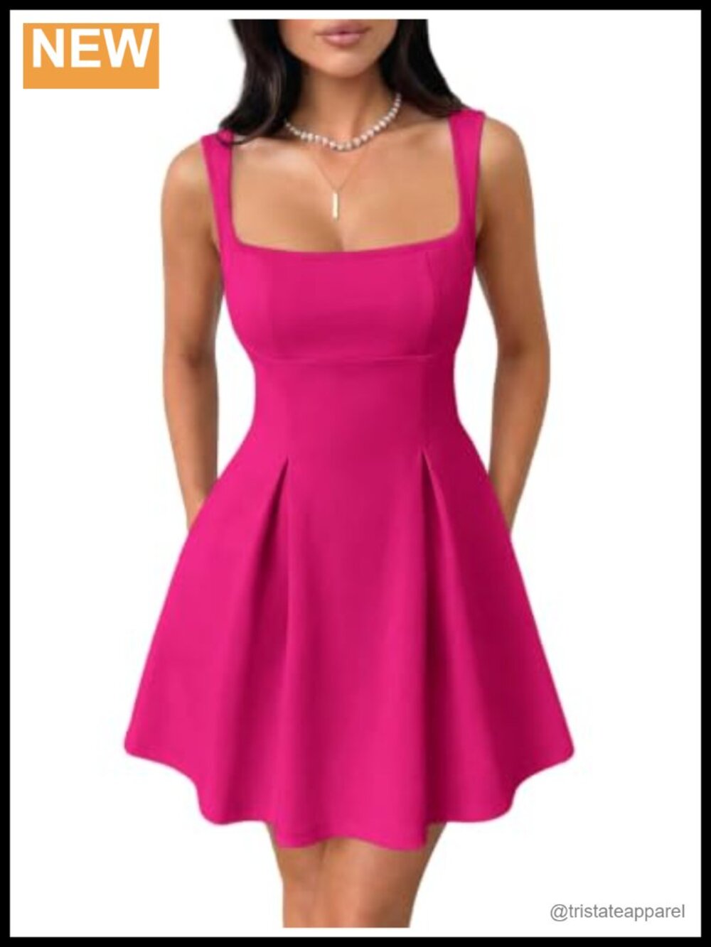 Square Neck Sleeveless Mini Dress Adjustable Strap Backless Bow Tie A Line Party